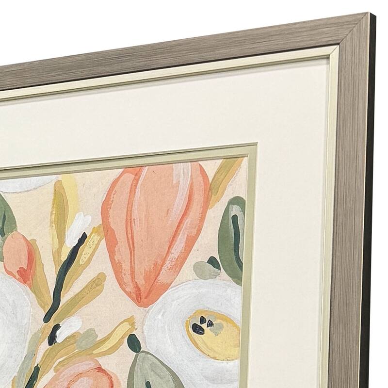HomeRoots Set Of Two Gleeful Garden Silver Framed Wall Art