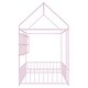 preview thumbnail 4 of 10, Pink Space-Saving Twin Size Kids Bed House Bed with Fence and Shelves
