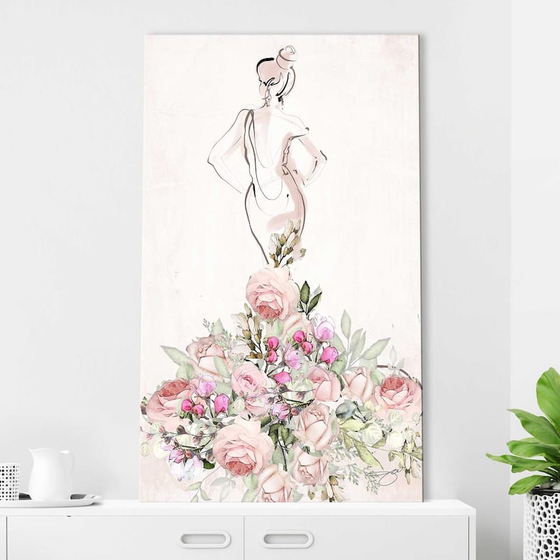 "Floral Wedding Dress" by Jodi Print on Canvas