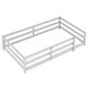 preview thumbnail 11 of 10, Grey Floor Bed with Fence,Wood Kids Bed,Twin Size