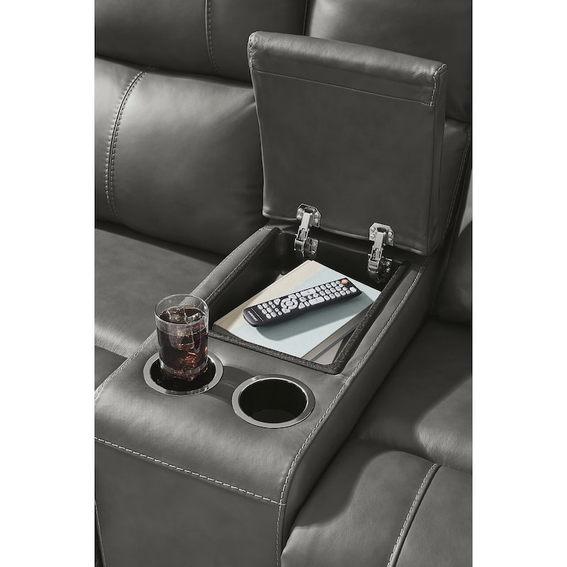 Signature Design by Ashley Burnley Power Reclining Loveseat with Console - 75" W x 41" D x 43" H