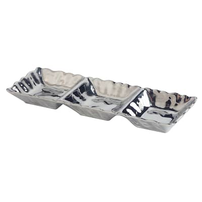 Certified International Silver Coast 3 Section Tray 15" X 5.5" - 15" X 5.5"