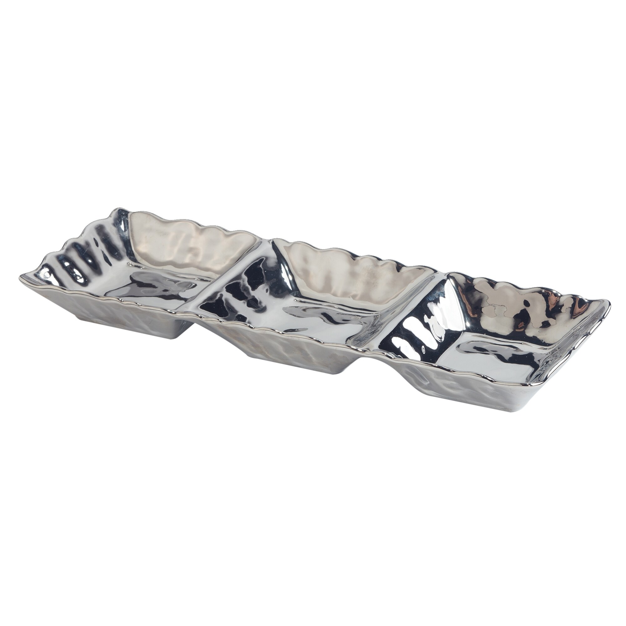 Certified International Silver Coast 3 Section Tray 15" X 5.5" - 15" X 5.5"