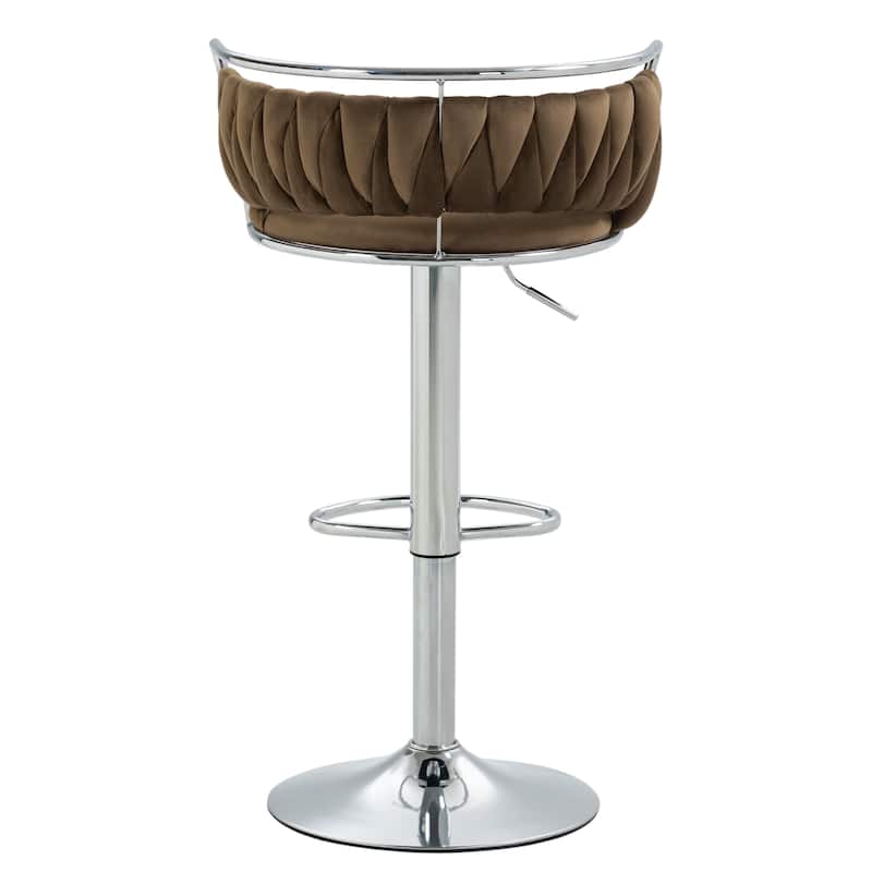 Modern Velvet 26" Adjustable Swivel Bar Stools (Set of 4)