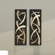 preview thumbnail 11 of 30, Gold Metal Dimensional Abstract Wall Decor with Black or White Wood Backing (Set of 2)