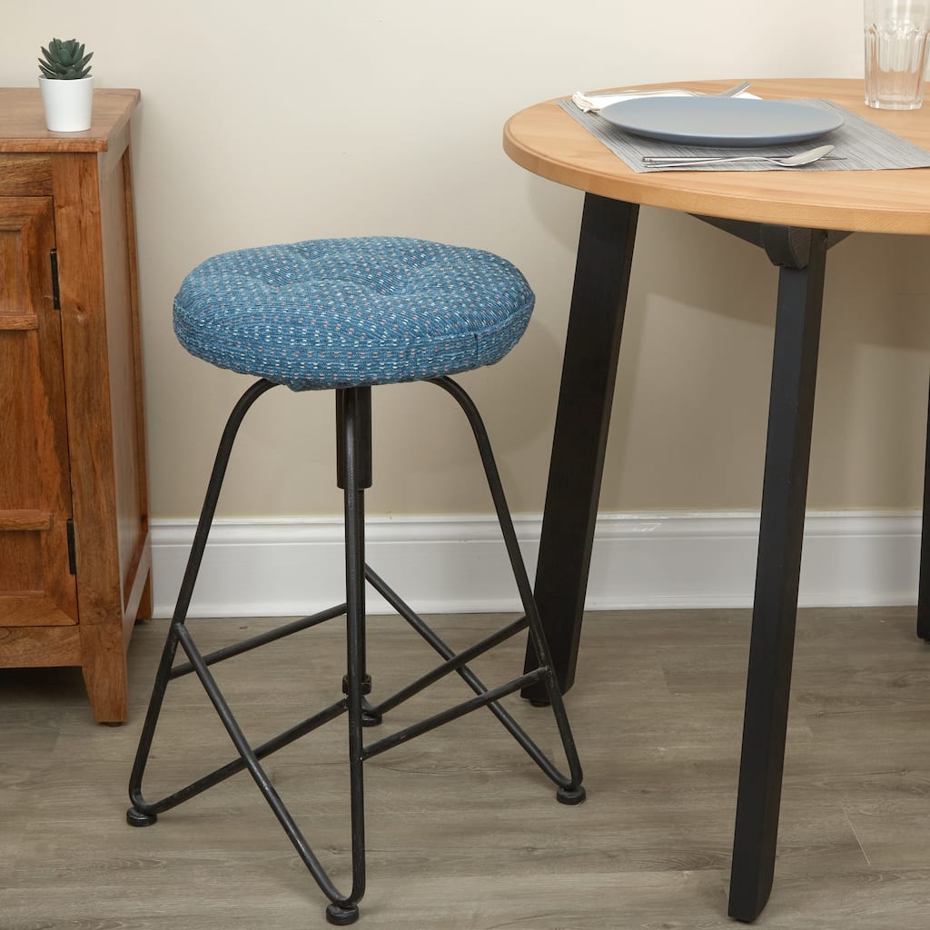 Klear Vu Non-Slip Raindrops Tufted Barstool Cushion Set, Set of 2