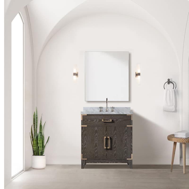 Laurel Bath Vanity with Carrara Marble Top and Sink