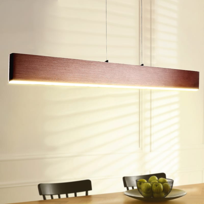 Julian 40" Dimmable Adjustable Integrated LED Metal Linear Pendant, by JONATHAN Y