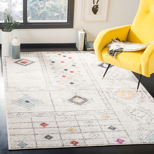 slide 2 of 17, SAFAVIEH Adirondack Teresa Vintage Boho Oriental Rug 3' x 5' - Light Grey/Aqua - Rectangle