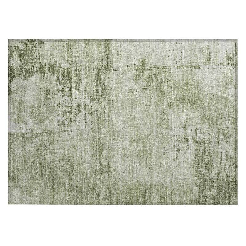 Machine Washable Indoor/ Outdoor Abstract Modern Chantille Rug