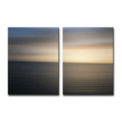 Blur Stripes XXVII' 2-Piece Wrapped Canvas Wall Art Set