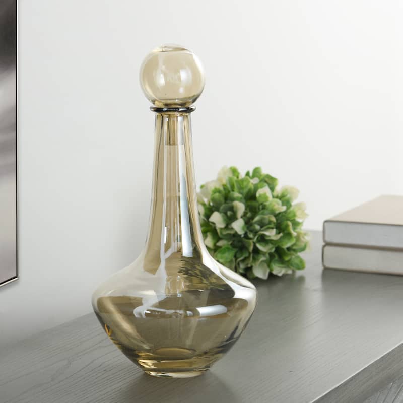 StyleCraft Austin Allen James - Pawn Plated Glass Vase - Amber - 14"