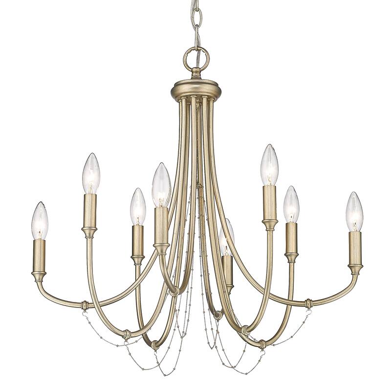 Kamila 8 Light Chandelier - White Gold