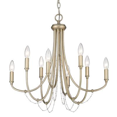 Kamila 8 Light Chandelier - White Gold