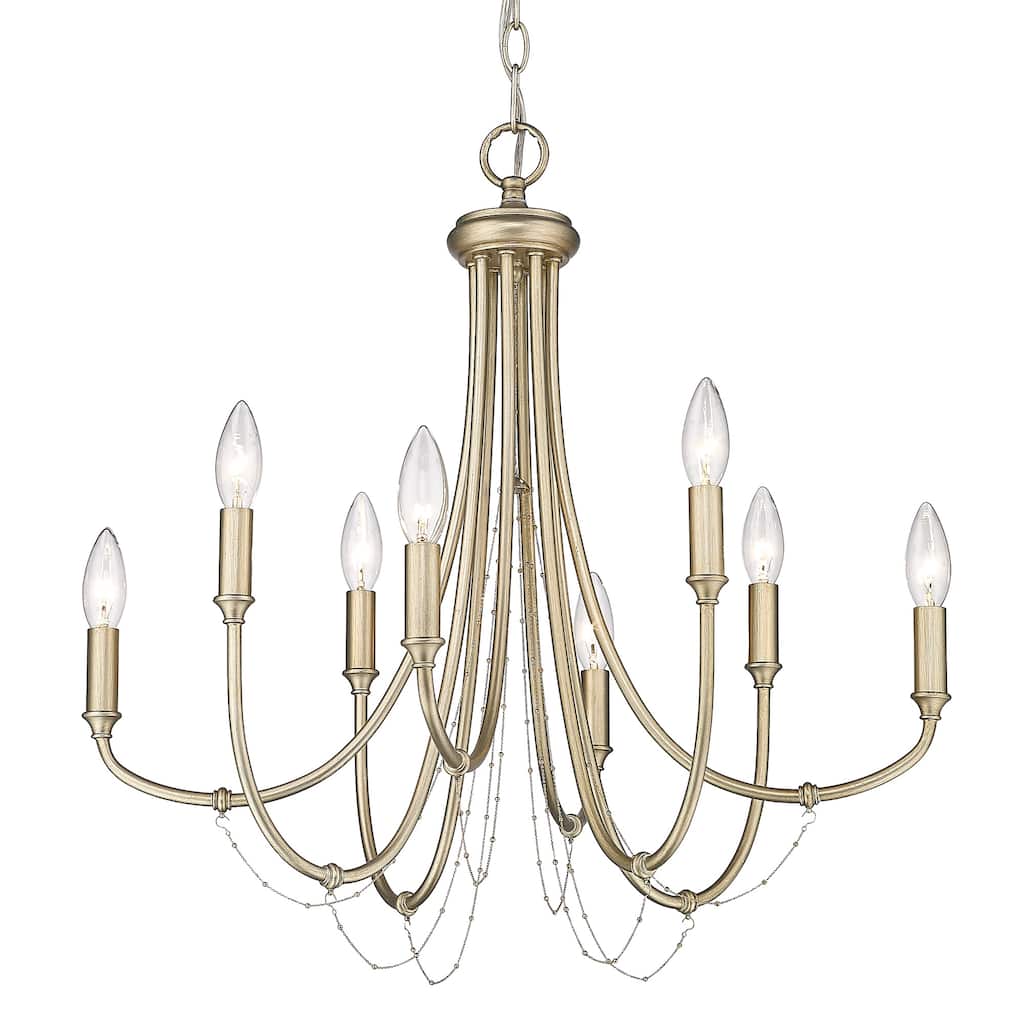 Kamila 8 Light Chandelier - White Gold