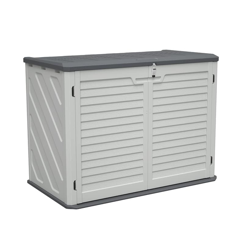 GDFStudio - Hayes Large Horizontal Lockable Outdoor Storage Shed with Removable Shelf