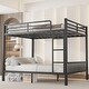 preview thumbnail 5 of 10, Space-Saving Metal Bunk Bed Design Queen Over Queen Bunk Beds Comes With 4-Step Ladders