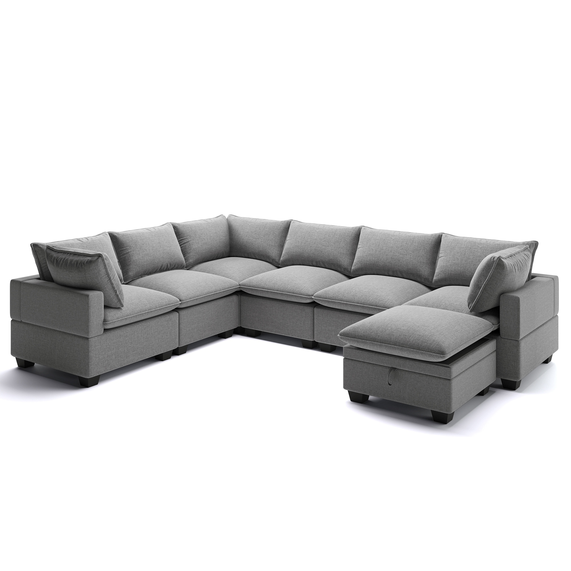 新品未使用SEPARATEBATH&TODAYFUL ChillOutSet Luxury 7 Seat Sectional Couch Set with 2 Pillows Included
