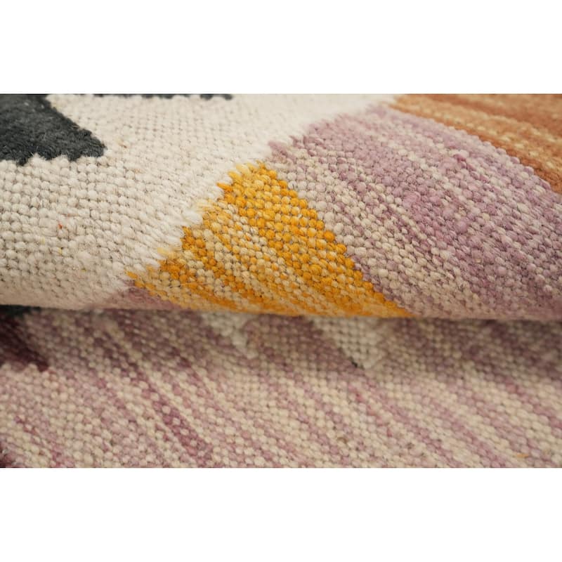Hand Woven Oriental 100% Wool Carpet Southwestern Tribal Purples Kilim Area Rug - 6' 0'' X 3' 4''