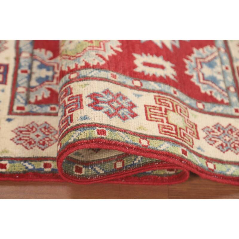 Pakistan Red Kazak Accent Rug Wool Carpet - 2'10" x 4'2"