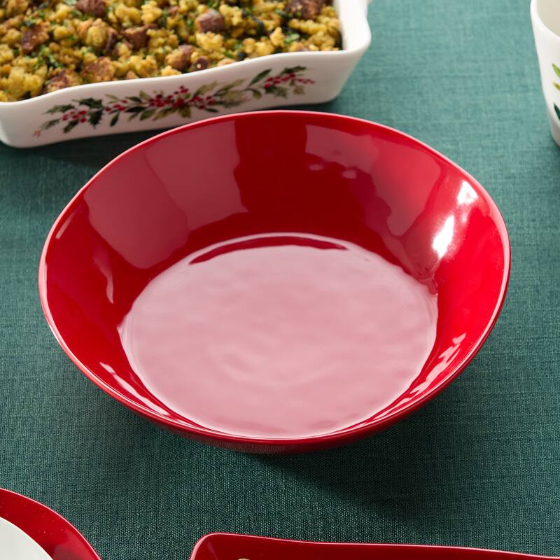 Certifed International Berry Red Christmas Serving/Pasta Bowl 13.25" x 3" - 13.25 L x 13.25 W x 3 H