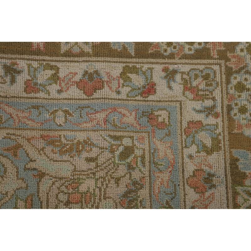 Distressed Kashan Persian Vintage Rug Handmade Wool Carpet - 9'6"x 13'4"