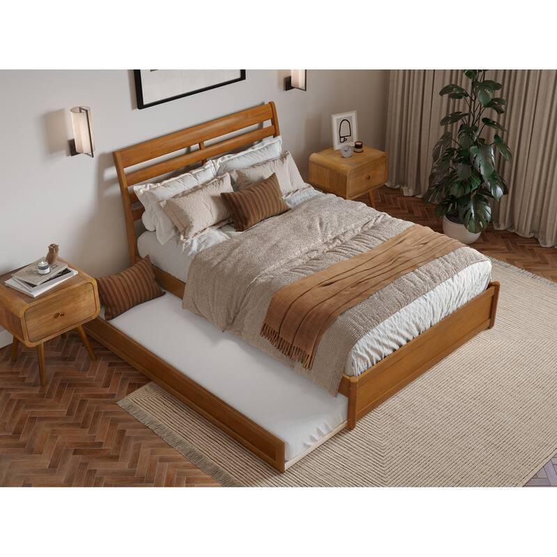 Emelie Platform Bed with Panel Footboard and Twin Trundle