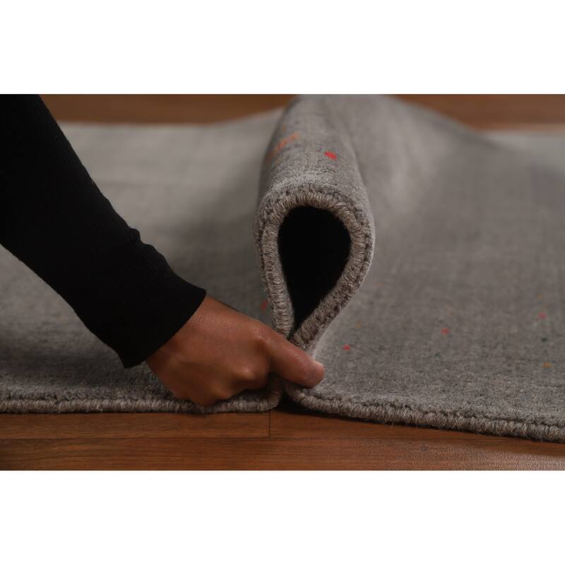 Hand Knotted Oriental 100% Wool Carpet Tribal Tribal Greys & Charcoal Gabbeh Area Rug - 8' 3'' X 5' 2''