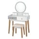 preview thumbnail 7 of 5, Gymax Makeup Dressing Vanity Table Set w/ Touch Screen Dimming Mirror - See Details