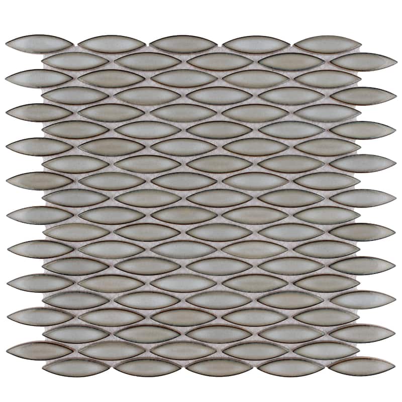 Merola Tile Pescado Linen Grey 12" x 12-1/2" Porcelain Mosaic Floor and Wall Tile
