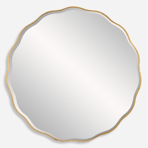 slide 2 of 6, Uttermost Aneta Large Gold Round Mirror - 60"W x 60"H x 0.67"D