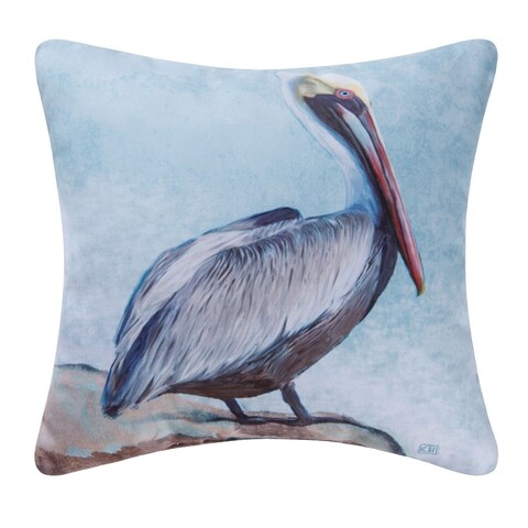 18" x 18" Pelican Indoor/Outdoor Throw Pillow - White - 18 x 18