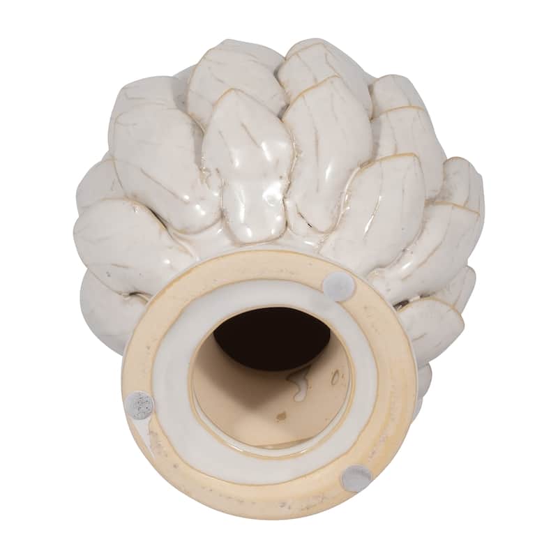Sagebrook Home Ceramic 10" Ivory Artichoke Sculpture, Crafted from high-quality ceramic - 6" x 6" x 10"