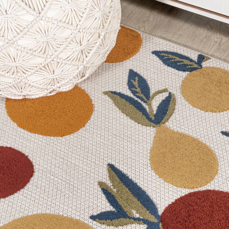 JONATHAN Y Flora Bold Lemon High-Low Indoor/Outdoor Area Rug