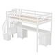 preview thumbnail 18 of 36, Multifunctional Design Wood Loft Bed with Maximized space, Built-in Desk and Drawers, Twin Size