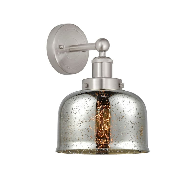 Innovations Lighting 616-1W-10-7-L Bell Sconce Bell 10" Tall Wall - Brushed Satin Nickel / Mercury
