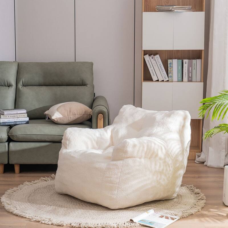 Modern & Elegant Bean Bag Chair | High Resilience Foam | Teddy Fabric or Cotton Linen | Versatile Lounge Seating