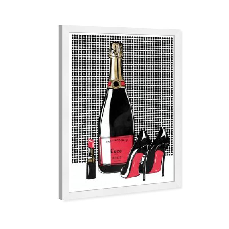 Wynwood Studio Prints Fashion and Glam Red and Black Champagne Red and Modern & Contemporary Wall Art Canvas Print