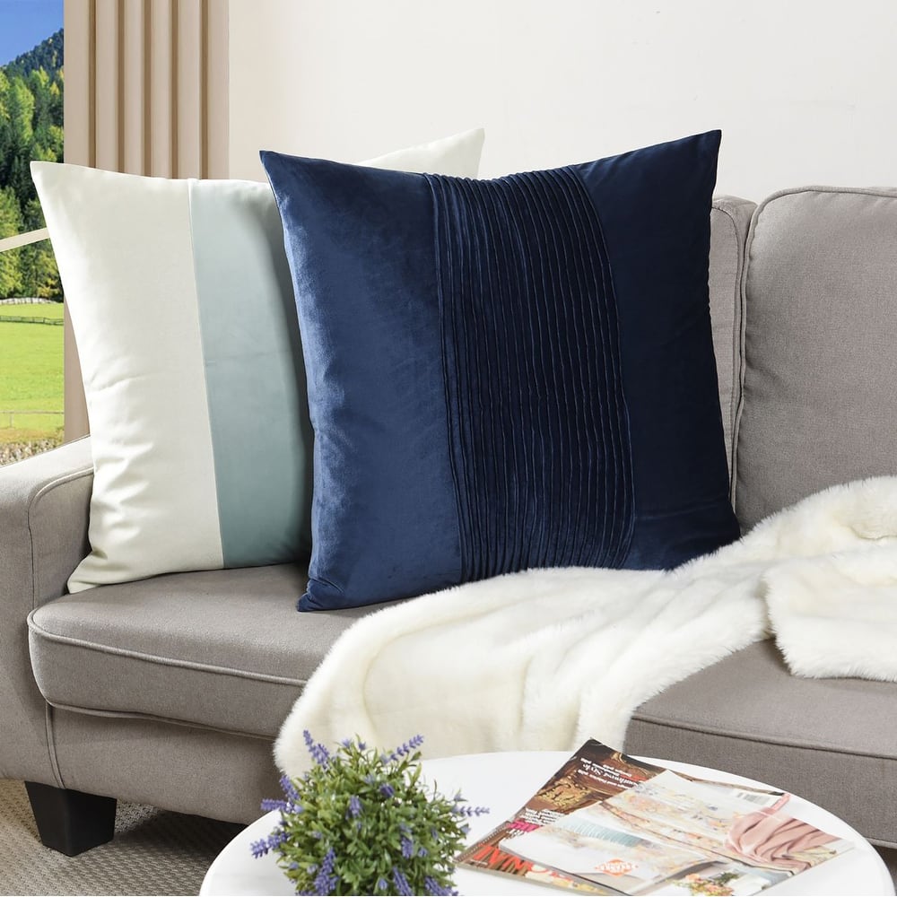 StyleCraft Dann Foley - Tuxedo - Velvet Tux Pleat Pillow