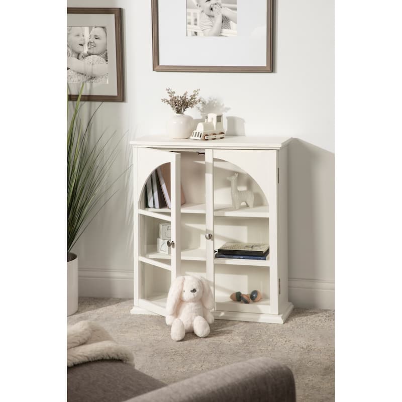 Kate and Laurel Walsted Decorative Wood Arch Cabinet White - 24x8x28