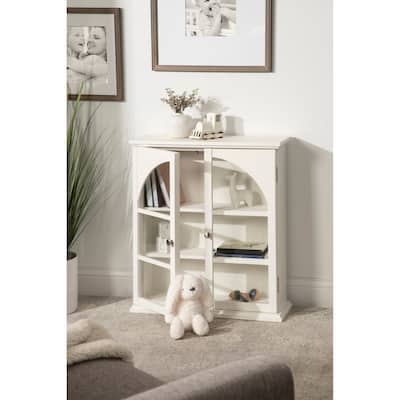 Kate and Laurel Walsted Decorative Wood Arch Cabinet White - 24x8x28