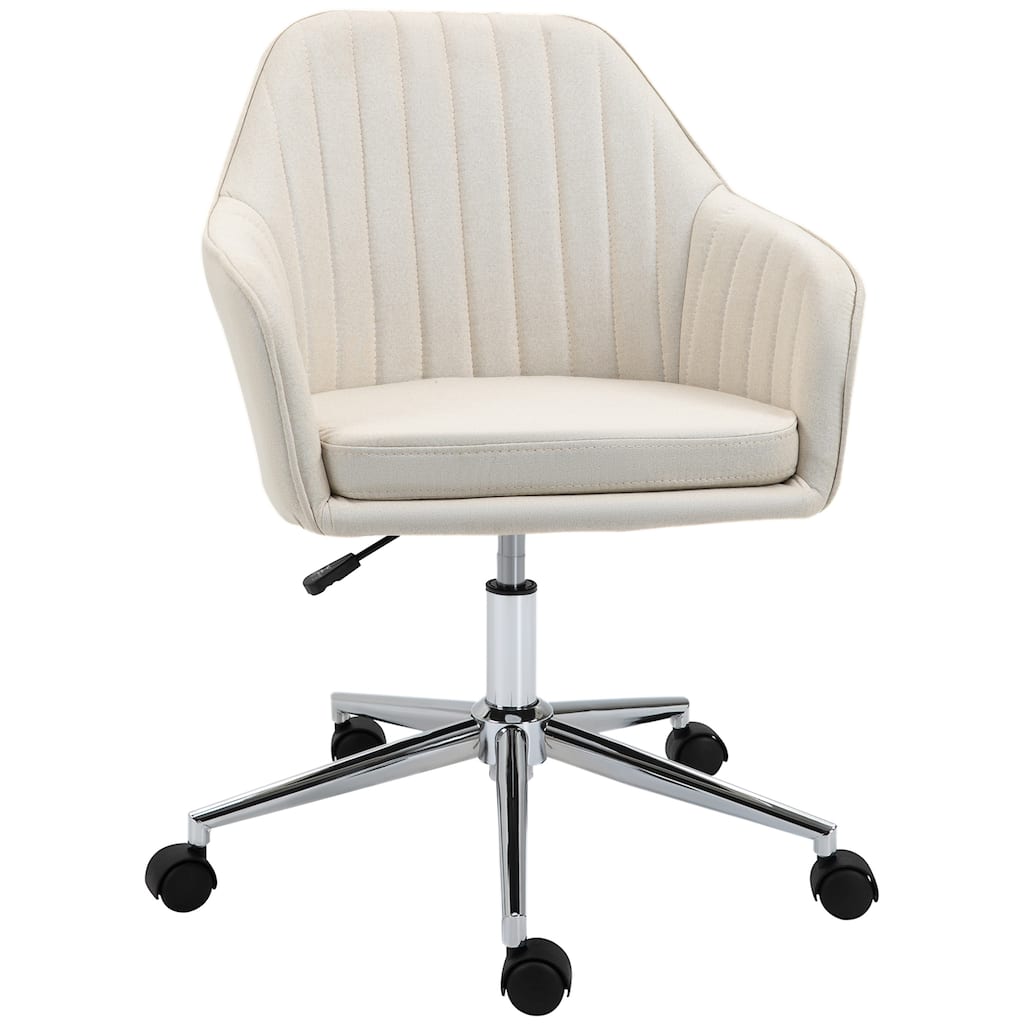 Mid-back Office Chair Fabric Home Office Chair with Rotating wheel amd Backrest, for Living Room, Bedroom