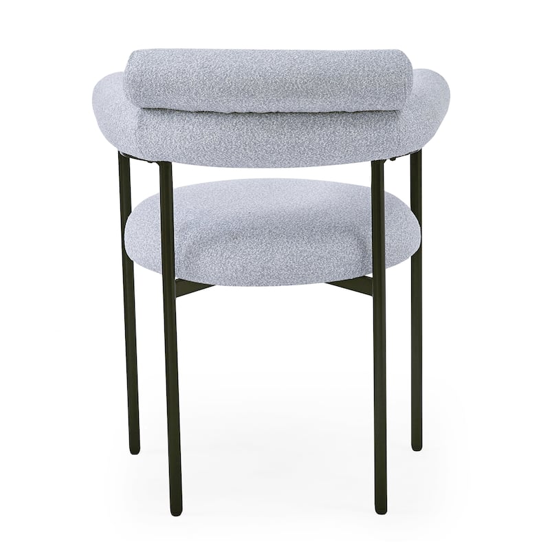 Fabric Upholstered Dining Chairs Set of 2, Lounge Armchairs with Backrest, Kitchen Side Chairs with Metal Legs
