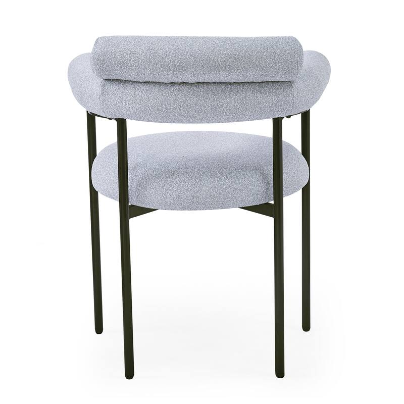 Modern Set of 2 Dining Chairs with Armrests, Padded Seat Backrest, Metal Legs for Dining Room Living Room and Café