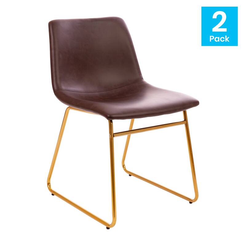 18 Inch Indoor Dining Table Chairs, LeatherSoft Upholstery-Set of 2