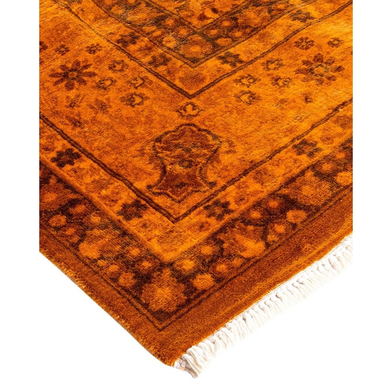 Fine Vibrance, One-of-a-Kind Hand-Knotted Area Rug - Orange, 6' 3" x 14' 9" - 6' 3" x 14' 9"