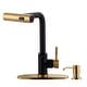 preview thumbnail 47 of 79, WOWOW Single Handle Waterfall Pull Down Sprayer Kitchen Faucet With Soap Dispenser - Gold and Black