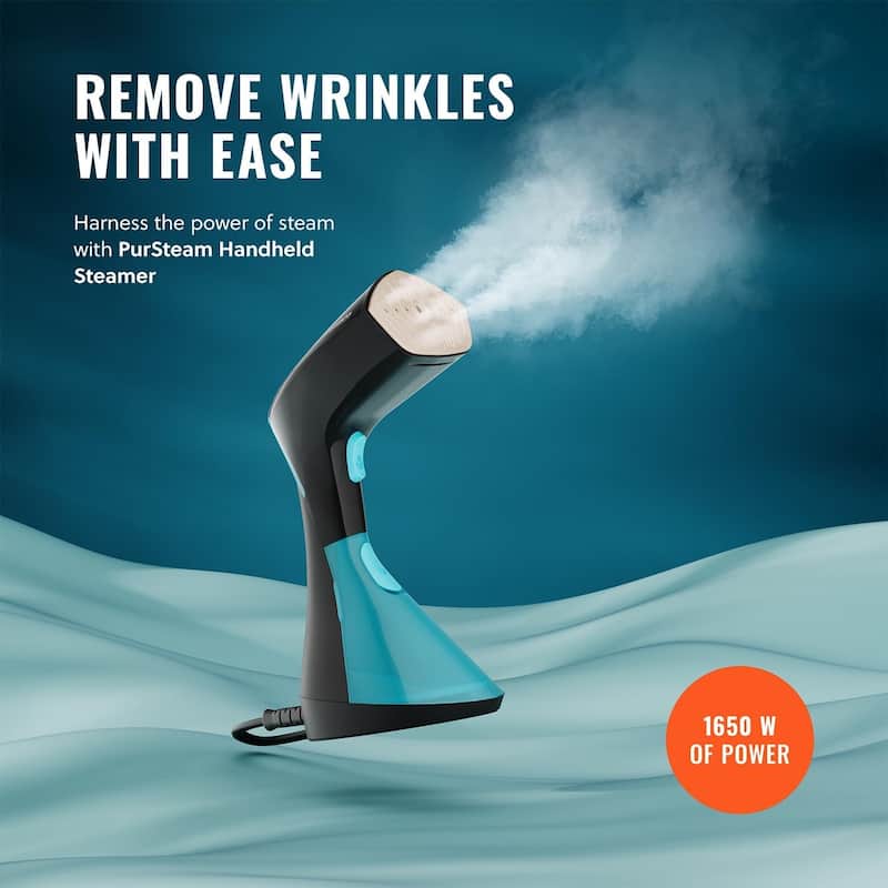 Pursteam Handheld Garment Steamer - Powerful Wrinkle Remover, 3 Steam Settings, Large Water Tank, Fast Heating for Home, Travel
