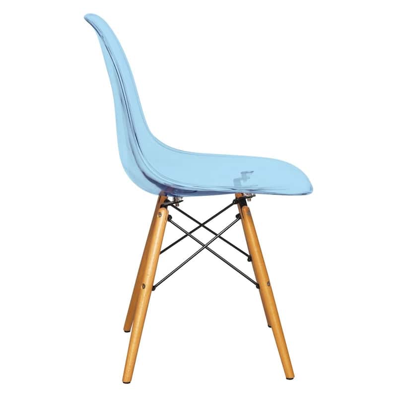 Cresco Acrylic Dining Chair in Solid Beech Wood Legs Banquet Side Chair (Set of 2) for Indoor and Outdoor - 32" Height