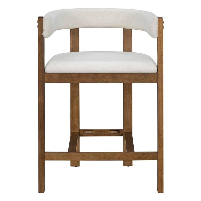 Christopher Knight Home - Callan Modern Counter Stools Set of 2 with Curved Wood Back and Upholstered Seating